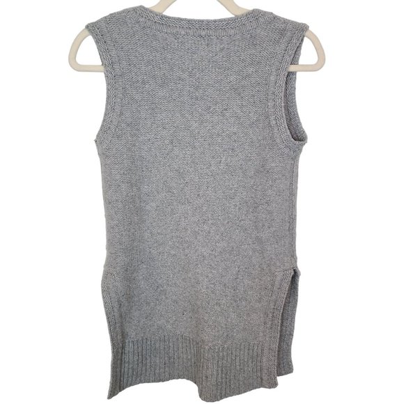 Adrianne Vittadini Womens XS Gray Cable Knit Sleeveless Wool Blend Tunic Sweater - Picture 8 of 8